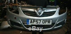 2007 Vauxhall Opel Corsa 3 Portes D Argent Z157 Pare-chocs Avant + Grill Complet