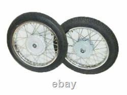 Convient jante de roue en acier Royal Enfield paire complète Wm2-19 avec pneu et tube