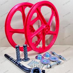 Ensemble de roues complet BMX 20 PVC Sport jante (ROUGE) - Jeu de moyeux - Roue libre 16T