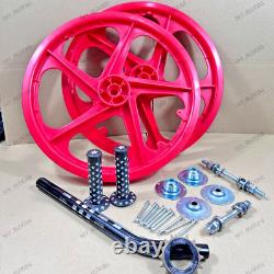 Ensemble de roues complet BMX 20 PVC Sport jante (ROUGE) - Jeu de moyeux - Roue libre 16T