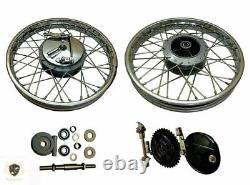 JANTES AVANT ET ARRIÈRE COMPLETES ROYAL ENFIELD 19 BULLET ELECTRA 350 500CC Compatible