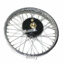 Jante arrière complète 19'' compatible Royal Enfield BSA + moitié de rayon + moyeu S2u