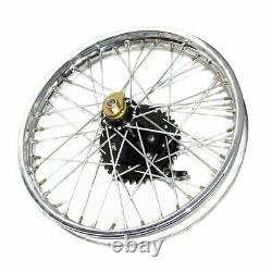 Jante arrière complète 19'' compatible Royal Enfield BSA + moitié de rayon + moyeu S2u