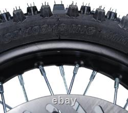 Jante complète de roue arrière de moto tout terrain 12 avec tube et pneu 80/100-12 3.00-12 axe 12-15MM