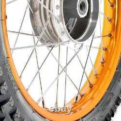 Jante complète en alliage doré de 1,5x16 pouces avec rayons chromés + pneus MFC 9