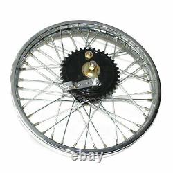 Jante de roue arrière 19'' complète avec moyeu demi-largeur à rayons Royal Enfield BSA