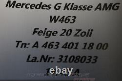 Jantes en alliage A4634011800 de 20 pouces AMG G63 Neuf OEM Mercedes G Class W463 Mopf