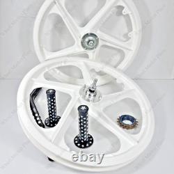 Jeu de roues complet BMX BICYCLETTE 20 Sport Rim BLANC + tige de selle + pignon 16T