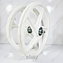 Jeu de roues complet BMX BICYCLETTE 20 Sport Rim BLANC + tige de selle + pignon 16T