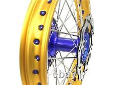 Kke 21 19 Complete Cast Wheels Set Fit Yamaha Yz125 Yz250 1999-2016 Gold Rims