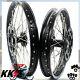 Kke 21 19 Mx Complete Wheel Rim Set Fit Suzuki Rm125 Rm250 2001-2008 Black Hub