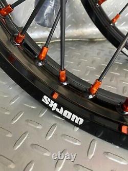 Ktm Sx85 Motocross Wheels Rims Black Orange Complete 16/19 Supemini Grandes Roues