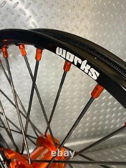 Ktm Sx85 Motocross Wheels Rims Black Orange Complete 16/19 Supemini Grandes Roues