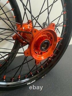 Ktm Sxf Excf Xcf Motocross Roues Rims Noir Orange Complet 19/21 125 250 450
