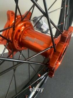 Ktm Sxf Excf Xcf Motocross Roues Rims Noir Orange Complet 19/21 125 250 450