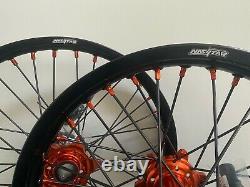 Ktm Sxf Excf Xcf Motocross Wheels Rims Black Orange Complete 19/21 125 250 450