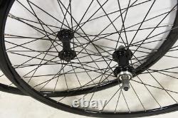 PAIRE DE ROUES DE VÉLO DE ROUTE 700c 622 x 13 JANTES À DOUBLE PAROI MULTI VITESSES NOIR 130mm