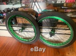Profil D'occasion Mini Wheelset Hubs Vert Revanche Jantes Complète 1bmx Bike Wheels