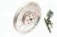 Rim De Roue Avant Compatible Royal Enfield Bsa + Tambour Complet Poli De 7''