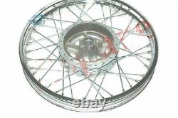 Rim de roue avant compatible Royal Enfield BSA + tambour de moyeu complet poli de 7'' ECs