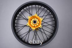 Roue arrière complète Enduro jaune / Jante pour SUZUKI RMZ 450 2018-2022 2,15x18