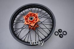 Roue arrière complète / Jante Orange Enduro HUSQVARNA TC 250 2016-2022 2,15x18