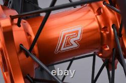 Roue arrière complète Orange Enduro / Jante KTM EXC 300 SIX DAYS 2003-2015 2,15x18