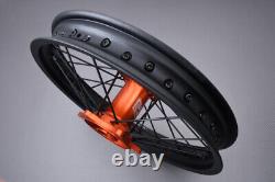 Roue arrière complète Orange Enduro / Jante KTM EXC 300 SIX DAYS 2003-2015 2,15x18