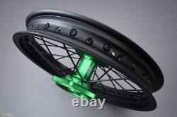 Roue arrière complète d'Enduro Vert / Jante KAWASAKI KX 450 X 2022-2024 2,15x18