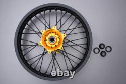 Roue arrière complète jaune Enduro / Jante SUZUKI RMZ 450 RM-Z 2015-2017 2,15x18