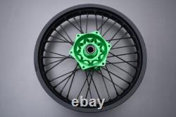 Roue arrière complète verte Enduro / Jante KAWASAKI KLX 450 R 2016-2024 2,15x18