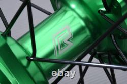 Roue arrière complète verte Enduro / Jante KAWASAKI KLX 450 R 2016-2024 2,15x18