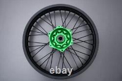 Roue arrière / jante MX tout-terrain verte complète KAWASAKI KX 250 2003-2005 2,15x19