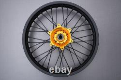 Roue arrière / jante complète tout-terrain jaune SUZUKI RMZ 450 RM-Z 2013-2014 2,15x19