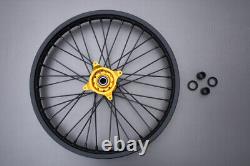 Roue avant / jante MX tout-terrain jaune complète SUZUKI RMZ 450 2007-2022 1,6x21