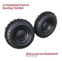 Roue complète 2x jante 6 pouces arrière noire avec pneu 13x5.00-6 ATV enfants quad