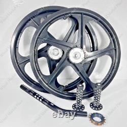 Roue complète BMX BICYLE 20 Sport Rim NOIRE + tige de selle + pignon 16T