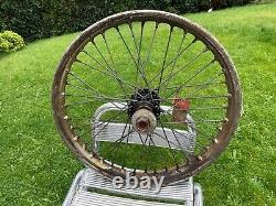 Roue de side-car Watsonian, moyeu, complet, classique, jante Dunlop chromée très rare