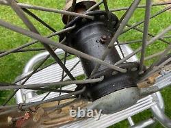 Roue de side-car Watsonian, moyeu, complet, classique, jante Dunlop chromée très rare