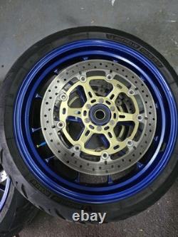 Roues Complètes Bleues 17 avec Disques et Pneus pour Aprilia Rsv 1000 Tuono 2004-2008