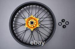 Roues arrière de tout-terrain jaunes / Jante complète SUZUKI RMZ 250 RM-Z 2007-2011 2,15x19