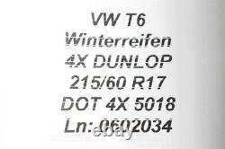 Roues d'hiver 17 pouces en acier jante Dunlop pneu d'hiver 215 60 R17 VW T6