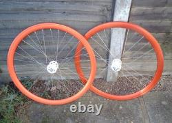 Roues de piste Deep Section Red 32h, rayons Dt, moyeux Halo Flip Flop