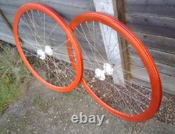 Roues de piste Deep Section Red 32h, rayons Dt, moyeux Halo Flip Flop