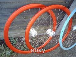 Roues de piste Deep Section Red 32h, rayons Dt, moyeux Halo Flip Flop