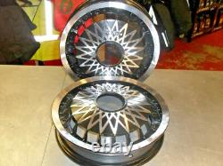 Vespa Px 125 200 Black Diamond Roues à Jantes Séparées Complètes Italiennes Authentiques