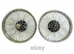 Vintage 19 Wheel Rim Complete With Spokes Half - Width Hub Bsa Norton Enfield