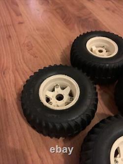 Vintage Tamiya Wild Willy M38 Roues Et Pneus/tyres, Jantes Et Inserts-complet