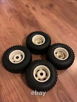 Vintage Tamiya Wild Willy M38 Roues Et Pneus/tyres, Jantes Et Inserts-complet